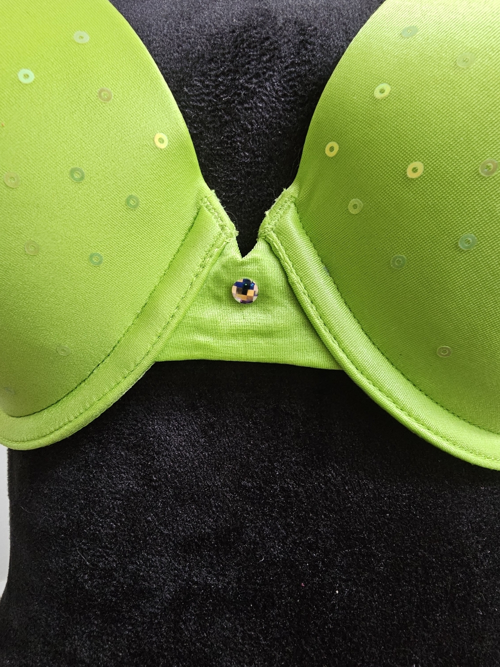 34D Victoria's Secret Neon Lime Sequin Push-Up Bra - Picture 14 of 14